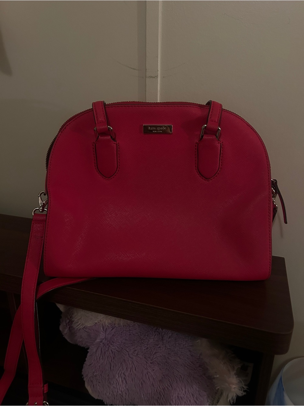 kate spade Hot Pink Dome Satchel with Strap